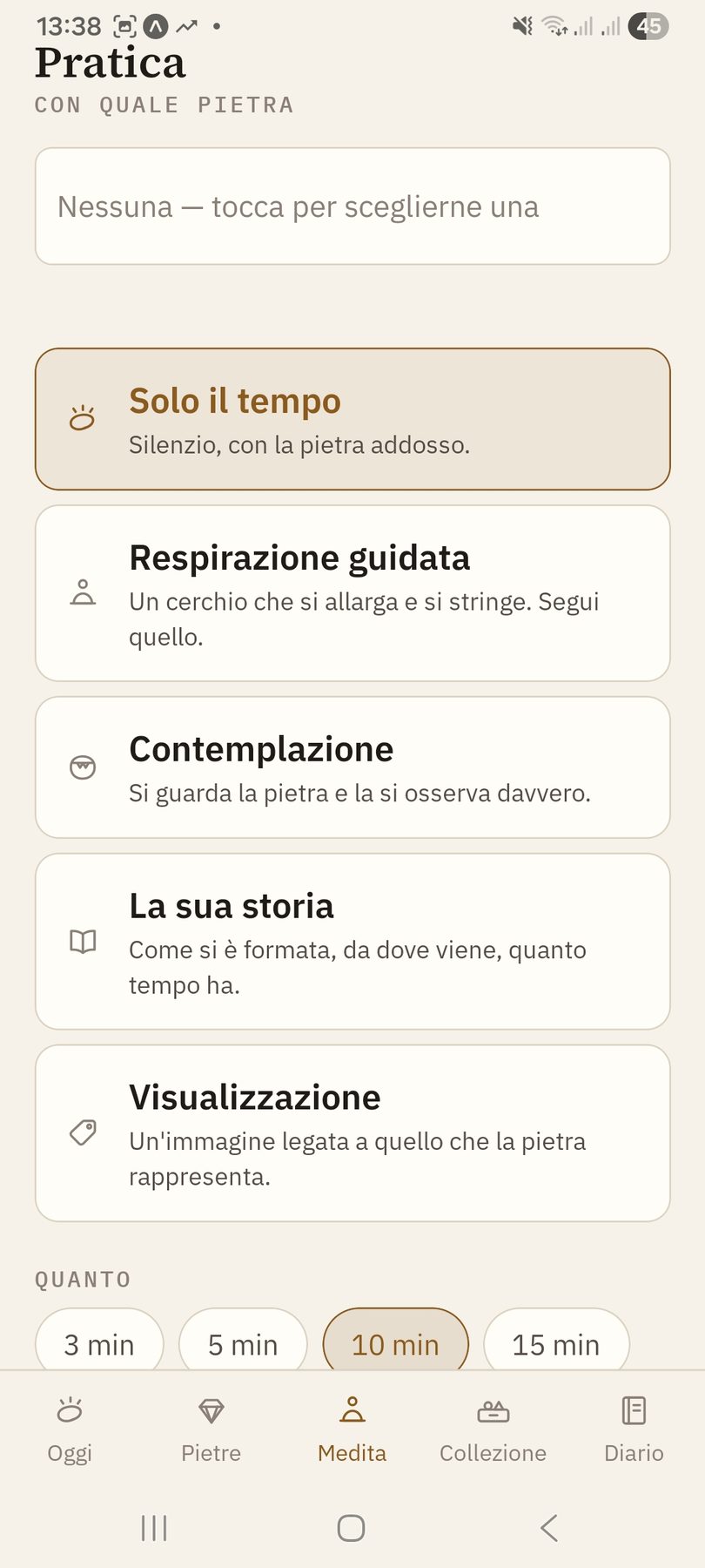 La schermata della pratica